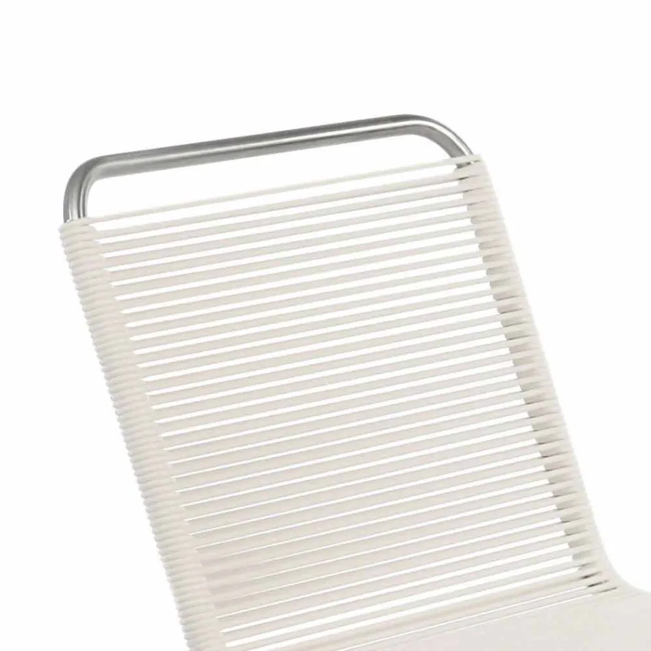 Sedia Bianca di Design da Esterno in Acciaio e PVC Made in Italy - Madagascar Viadurini