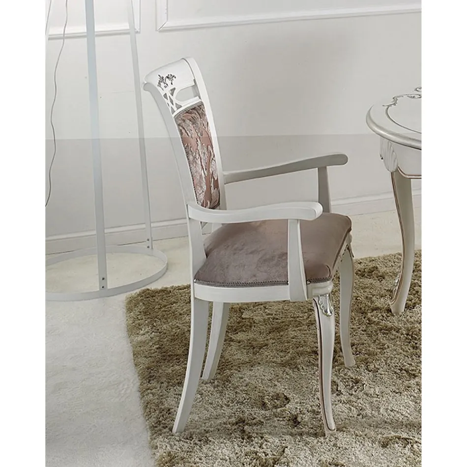 Sedia Classica Imbottita in Legno Noce o Bianco Made in Italy - Caligola Viadurini