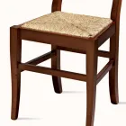 Sedia Classica in Legno di Faggio e Paglia Design Made in Italy - Claudie Viadurini