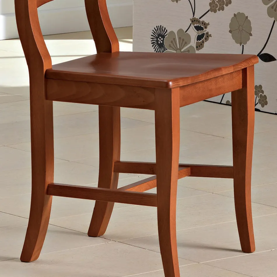 Sedia Classica in Legno Massello di Faggio di Design Italiano - Baptiste Viadurini