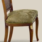 Sedia Classica in Legno Noce con Seduta Imbottita Made in Italy - Baroque Viadurini