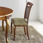 Sedia Classica in Legno Noce con Seduta Imbottita Made in Italy - Baroque Viadurini