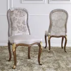 Sedia Classica in Legno Noce e Tessuto Imbottito Made in Italy - Baroque Viadurini