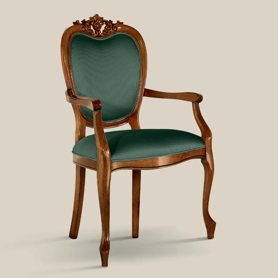 Sedia Classica in Legno Noce o Oro Imbottita Made in Italy - Imperator Viadurini