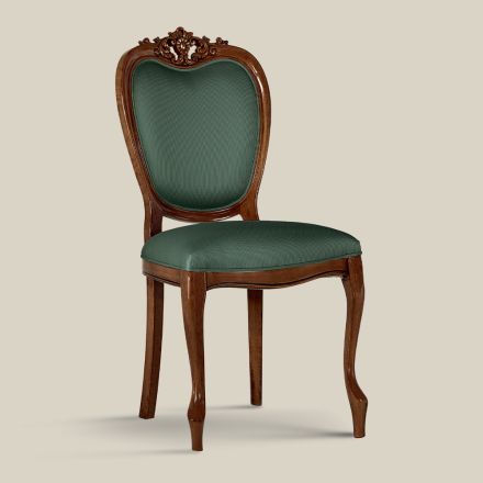 Sedia Classica in Legno Noce o Oro Imbottita Made in Italy - Imperator Viadurini