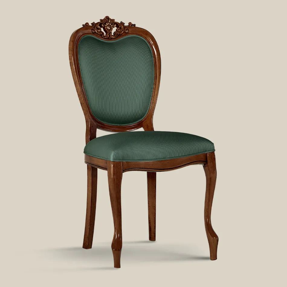 Sedia Classica in Legno Noce o Oro Imbottita Made in Italy - Imperator Viadurini