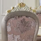 Sedia Classica Legno Bianco e Tessuto Imbottito Made in Italy - Baroque Viadurini