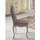 Sedia Classica Legno Bianco e Tessuto Imbottito Made in Italy - Baroque Viadurini