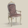 Sedia Classica Legno Bianco e Tessuto Imbottito Made in Italy - Baroque