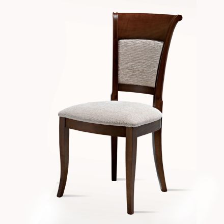 Sedia Classica Legno di Faggio e Tessuto Design Elegante Italiano - Murray Viadurini