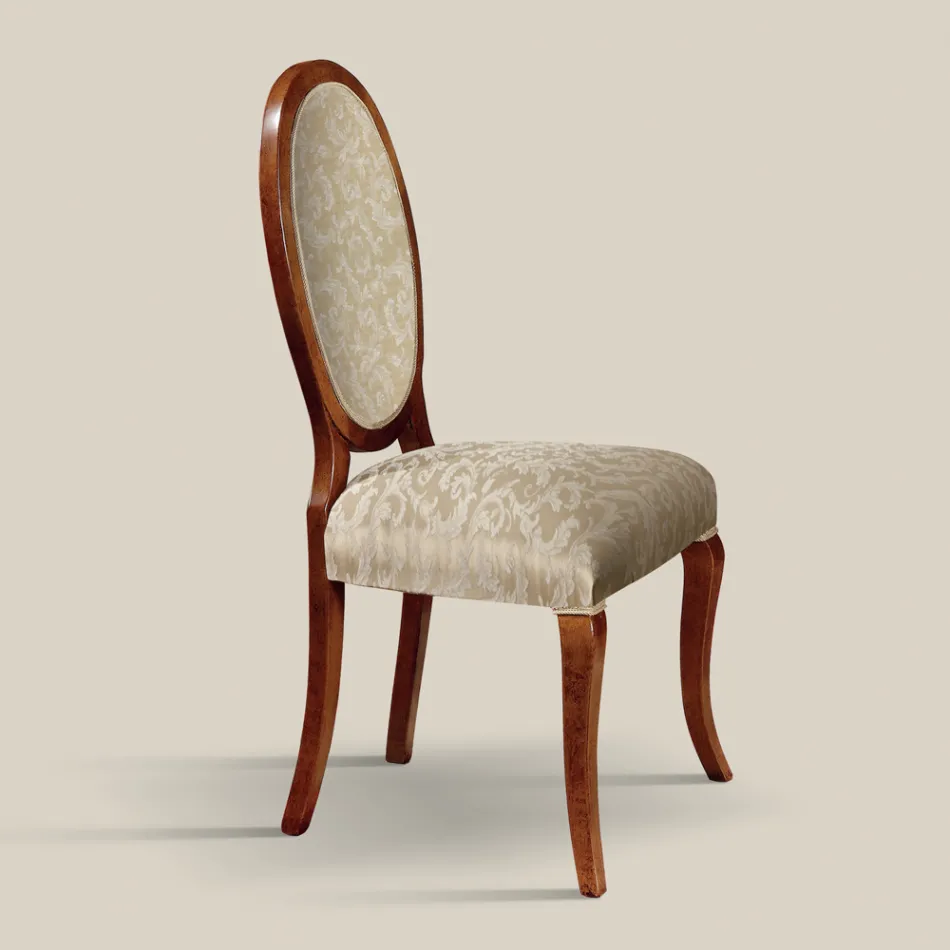 Sedia Classica Legno e Tessuto Con o Senza Braccioli Made in Italy - Ellie Viadurini