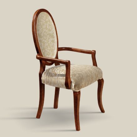 Sedia Classica Legno e Tessuto Con o Senza Braccioli Made in Italy - Ellie Viadurini