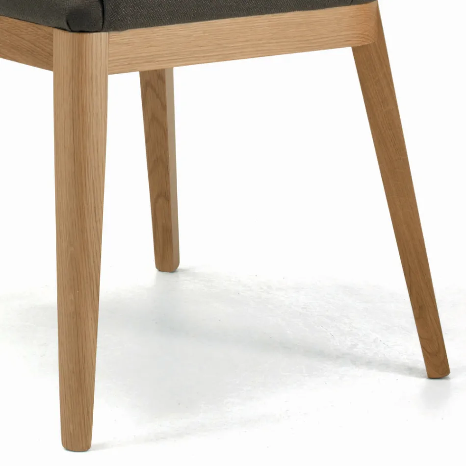 Sedia con Braccioli con Gambe in Legno e Seduta Imbottita Made in Italy - Bari Viadurini