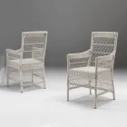 Sedia con Braccioli da Esterno in Polyrattan - Gigi Viadurini