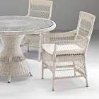 Sedia con Braccioli da Esterno in Polyrattan - Gigi Viadurini