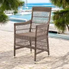 Sedia con Braccioli da Esterno in Polyrattan - Gigi Viadurini