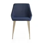 Sedia con Gambe in Metallo e Seduta Monoscocca in Tessuto Made in Italy - Hinata Viadurini