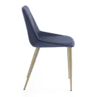 Sedia con Gambe in Metallo e Seduta Monoscocca in Tessuto Made in Italy - Hinata Viadurini