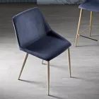 Sedia con Gambe in Metallo e Seduta Monoscocca in Tessuto Made in Italy - Hinata Viadurini