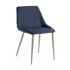 Sedia con Gambe in Metallo e Seduta Monoscocca in Tessuto Made in Italy - Hinata Viadurini