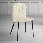 Sedia con Seduta in Monoscocca in Tessuto e Gambe Coniche Made in Italy - Nezoku Viadurini