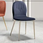 Sedia con Seduta in Monoscocca in Tessuto e Gambe Coniche Made in Italy - Nezoku Viadurini