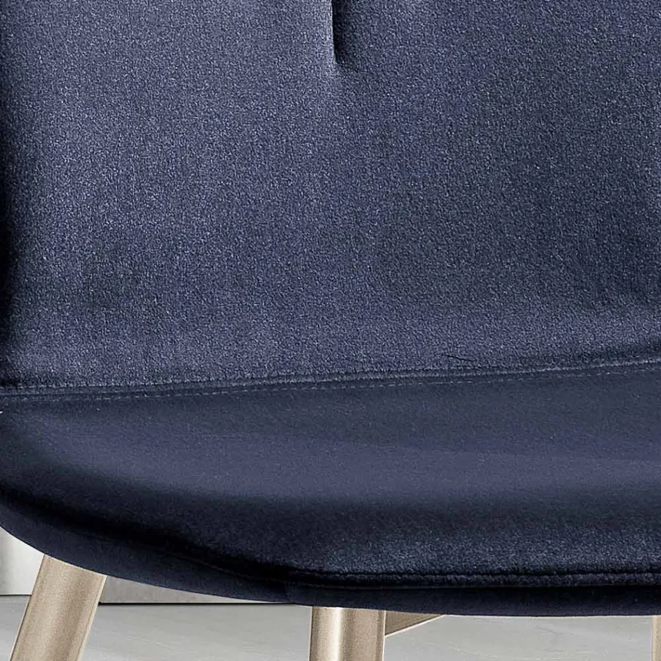 Sedia con Seduta in Monoscocca in Tessuto e Gambe Coniche Made in Italy - Nezoku Viadurini