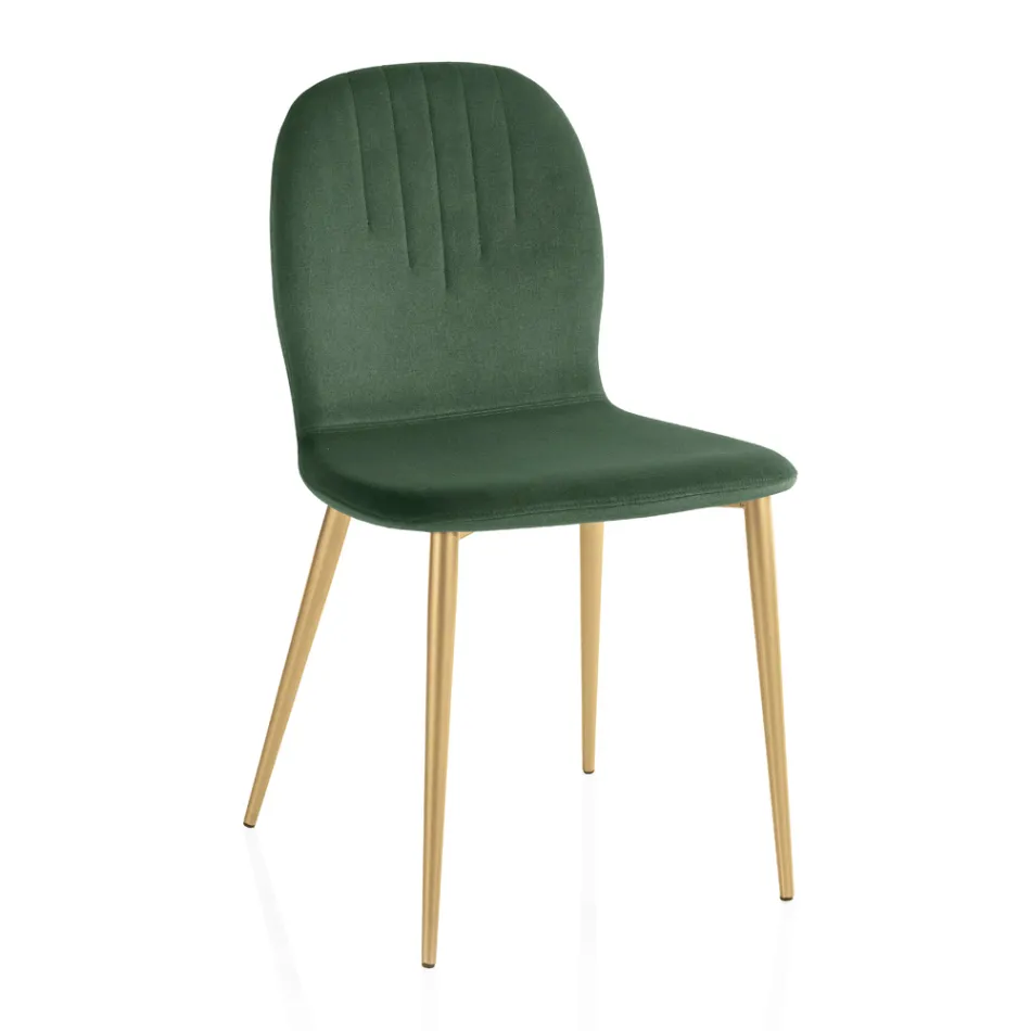 Sedia con Seduta in Monoscocca in Tessuto e Gambe Coniche Made in Italy - Nezoku Viadurini