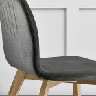 Sedia con Seduta in Monoscocca in Tessuto e Gambe in Legno Made in Italy - Nezoku Viadurini