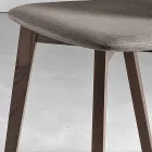 Sedia con Seduta in Monoscocca in Tessuto e Gambe in Legno Made in Italy - Nezoku Viadurini