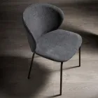Sedia con Seduta Monoscocca in Tessuto e Gambe in Metallo Made in Italy - Ichigo Viadurini