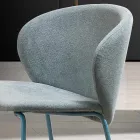Sedia con Seduta Monoscocca in Tessuto e Gambe in Metallo Made in Italy - Ichigo Viadurini