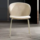 Sedia con Seduta Monoscocca in Tessuto e Gambe in Metallo Made in Italy - Ichigo Viadurini