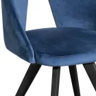 Sedia con Struttura in Metallo e Seduta in Velluto Made in Italy - Mathias  Viadurini