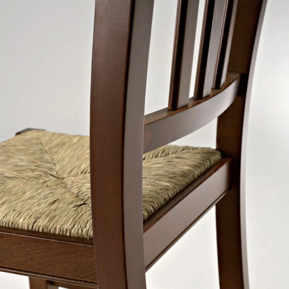 Sedia Cucina in Legno di Faggio e Paglia Design Classico Italiano - Hegel Viadurini
