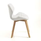 Sedia Cucina in Pelle Sintetica e Legno Massello 2 Pezzi - Fiorenzuola Viadurini