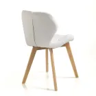 Sedia Cucina in Pelle Sintetica e Legno Massello 2 Pezzi - Fiorenzuola Viadurini