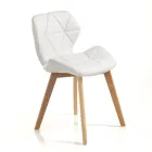 Sedia Cucina in Pelle Sintetica e Legno Massello 2 Pezzi - Fiorenzuola Viadurini