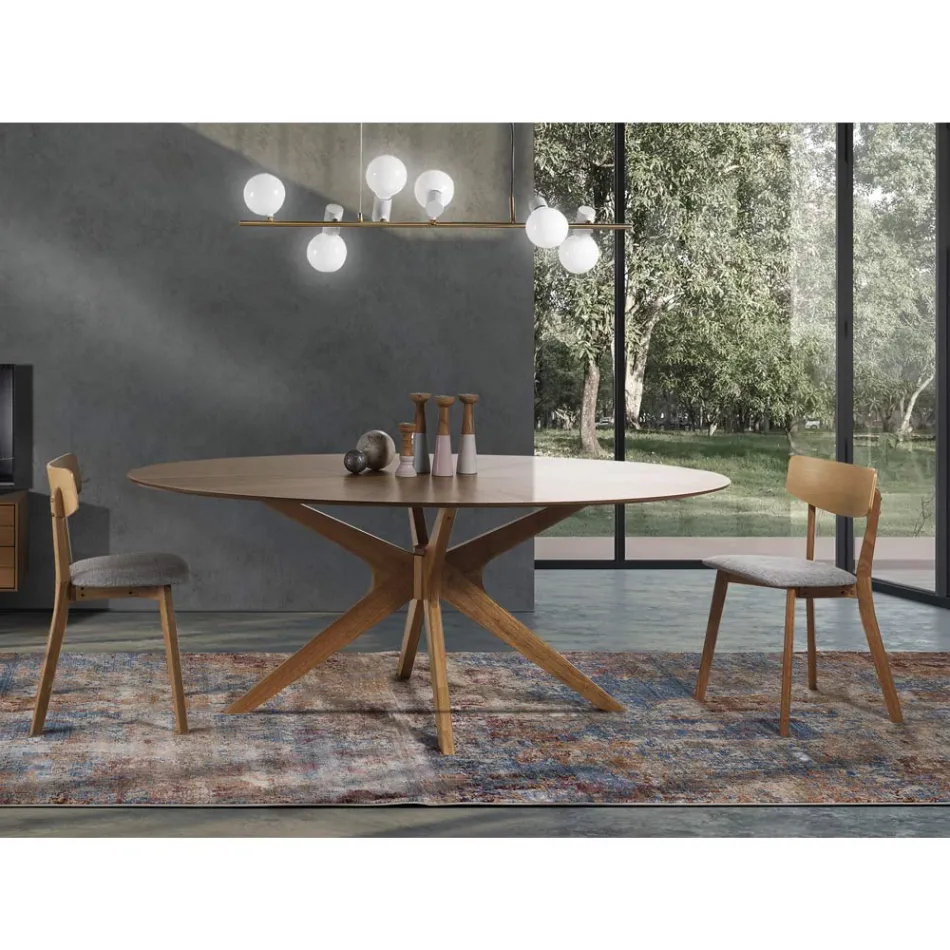 Sedia Cucina in Tessuto con Struttura in Legno Massello 2 Pezzi - Tonino Viadurini