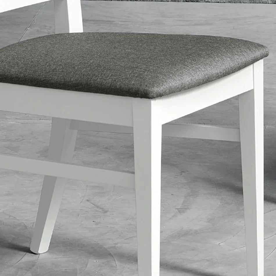 Sedia da Cucina Design in Legno di Faggio e Tessuto Stile Moderno - Taver Viadurini