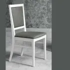 Sedia da Cucina Design in Legno di Faggio e Tessuto Stile Moderno - Taver Viadurini
