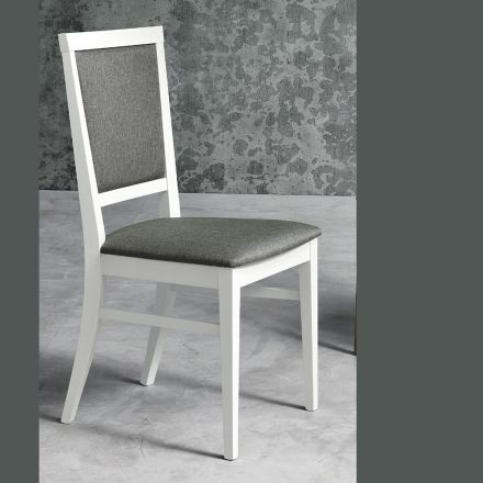 Sedia da Cucina Design in Legno di Faggio e Tessuto Stile Moderno - Taver Viadurini