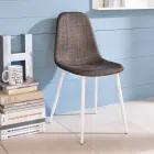 Sedia da cucina design moderno in similrattan Cassidy, 4 pezzi Viadurini