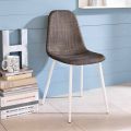 Sedia da cucina design moderno in similrattan 4 pezzi - Cassidy
