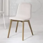 Sedia da cucina di design in legno e tessuto made in Italy, Egizia Viadurini