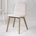 Sedia da cucina di design in legno e tessuto made in Italy, Egizia
