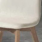 Sedia da cucina di design in legno e tessuto made in Italy, Egizia Viadurini