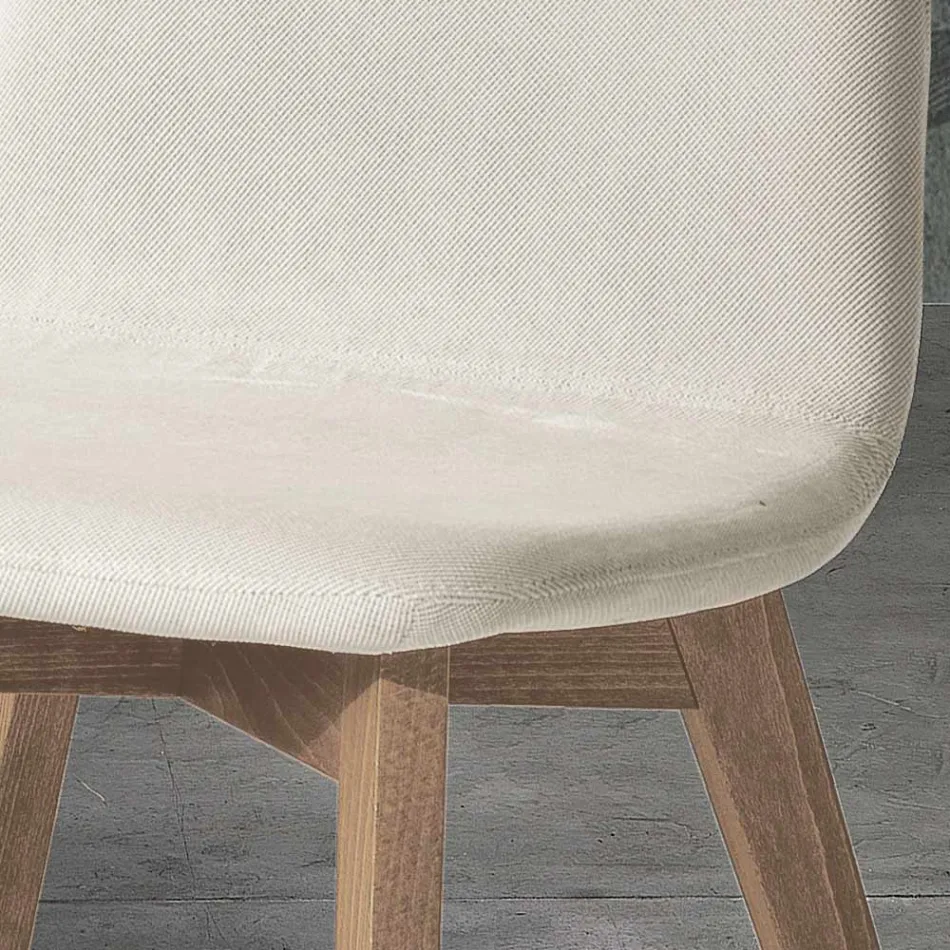 Sedia da cucina di design in legno e tessuto made in Italy, Egizia Viadurini