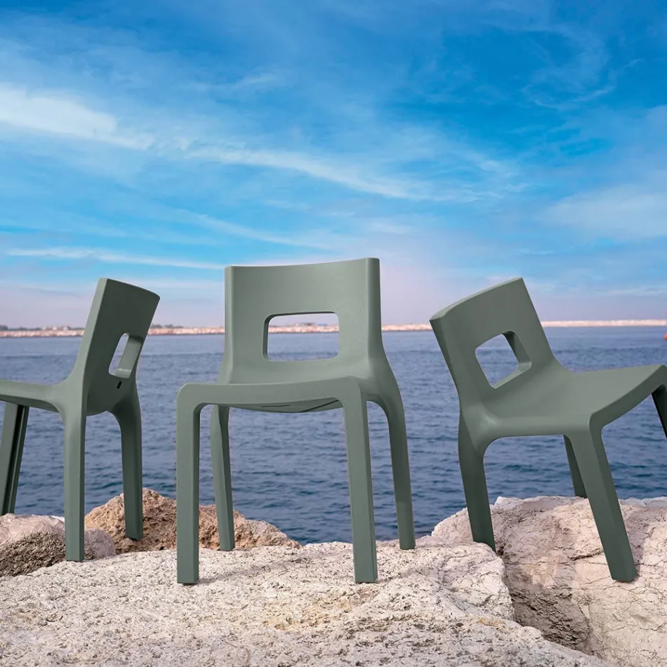 Sedia da Cucina Impilabile in Polietilene Made in Italy 2 Pezzi - Alassio Viadurini