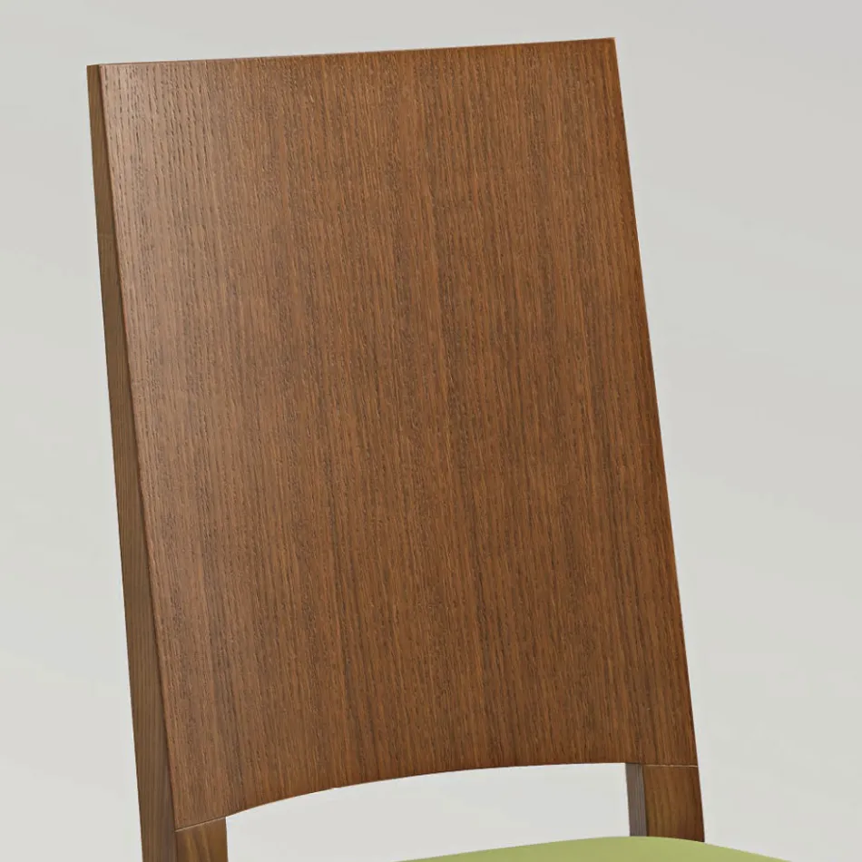 Sedia da Cucina in Legno di Faggio e Seduta in Ecopelle Design - Florent Viadurini
